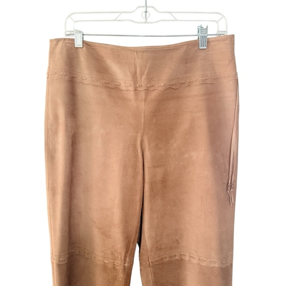 Danier Leather Suede Tan Brown Pants Size 8 Straight Leg Western - Picture 3 of 16